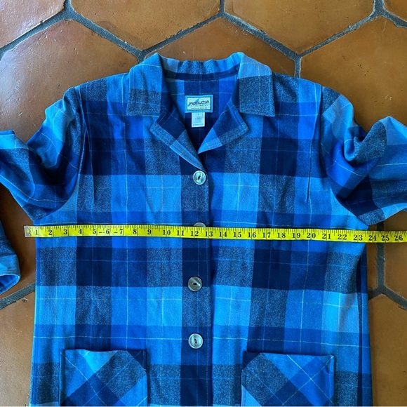 Pendleton Vtg Virgin Wool Jacket Womens Large Plaid Button Collar 49er Heritage - Picture 8 of 8